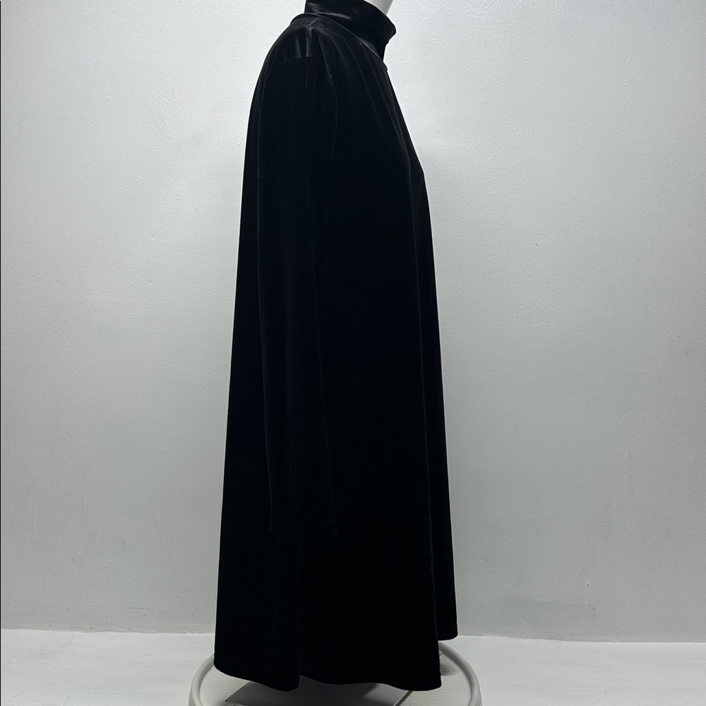 Pomander Place Mottershead Velvet Dress Long Sleeve High Neck Stretch Black XL - Picture 4 of 10